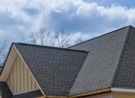 New Black Asphalt Roofing On Home